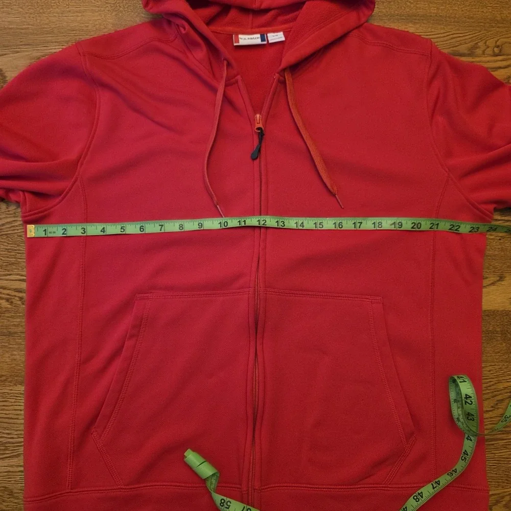Full Zip Large‎ Unisex Hoodie Solid Red Athletic Casual Activewear Clique
